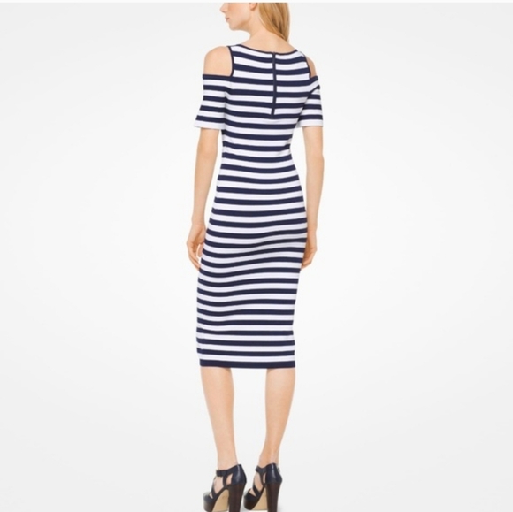MICHAEL Michael Kors Striped Cold Shoulder Dress - Picture 10 of 10